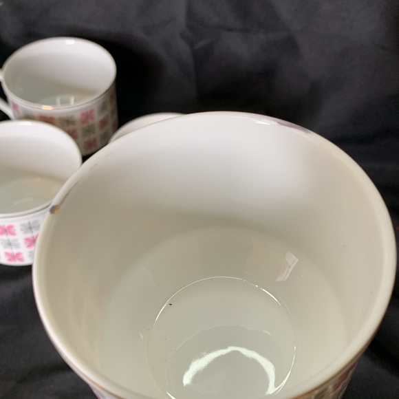 Set of 4 Rossini Ceramic gray, pink, black and white Tea cups - Picture 12 of 12